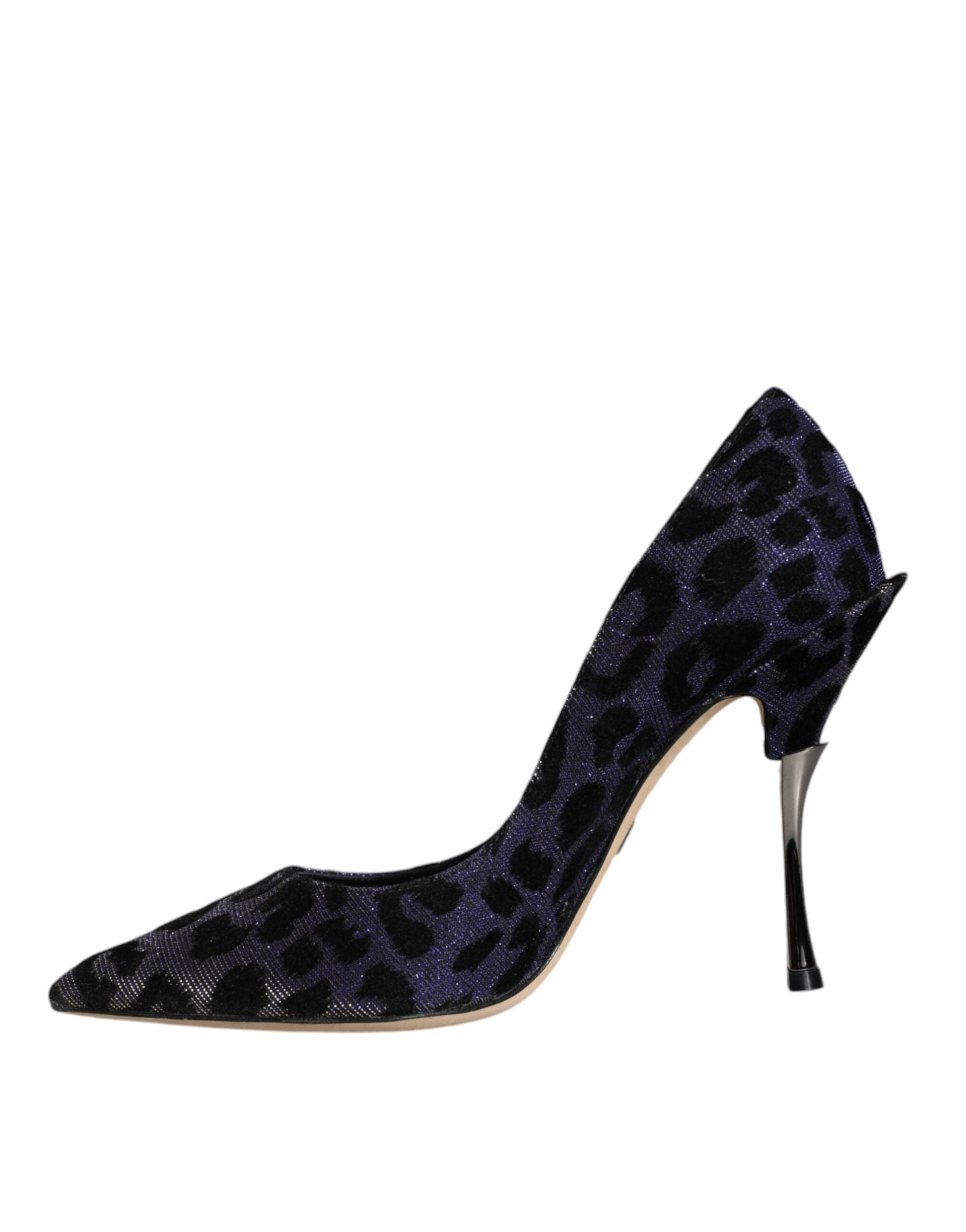 Dolce & Gabbana Violet Leopard Lurex High Heels Pumps Shoes - EU37/US7