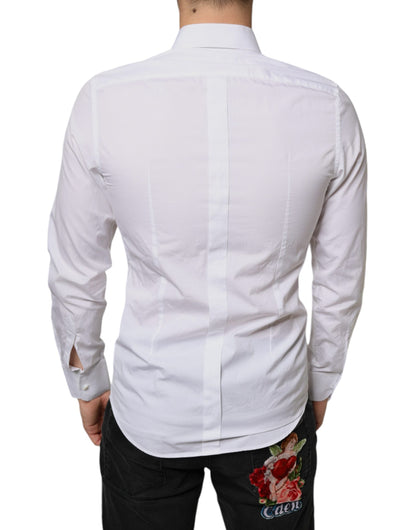 Dolce & Gabbana White Bib Cotton Poplin Formal Dress Shirt - IT39 | S