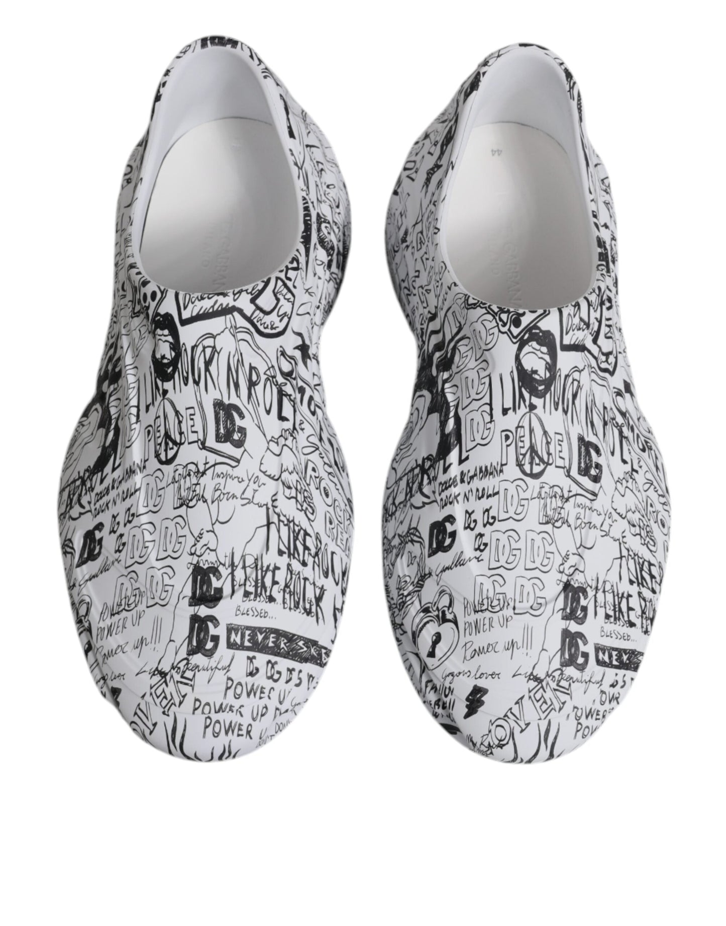 Dolce & Gabbana White Black Graffiti Daymaster Sneakers Shoes - EU39/US6