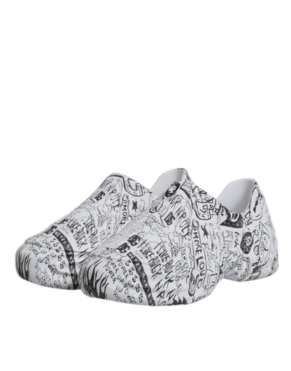 Dolce & Gabbana White Black Graffiti Daymaster Sneakers Shoes - EU39/US6