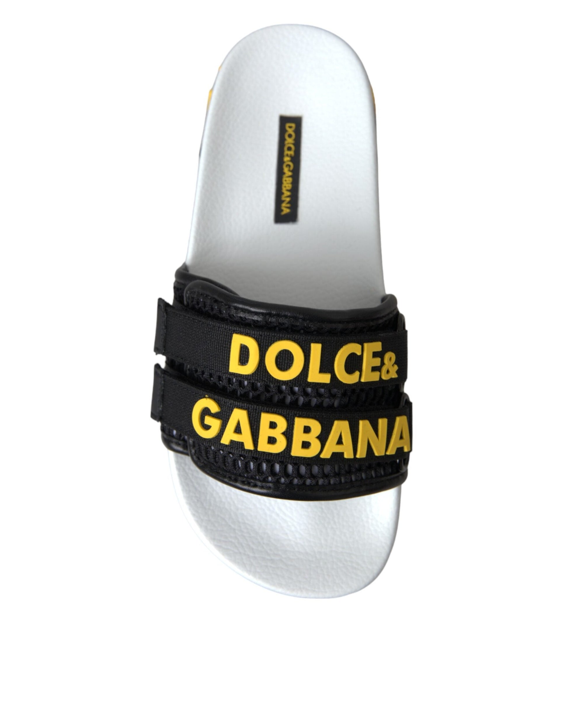 Dolce & Gabbana White Black Logo Beachwear Flats Sandals Shoes - EU36/US5.5