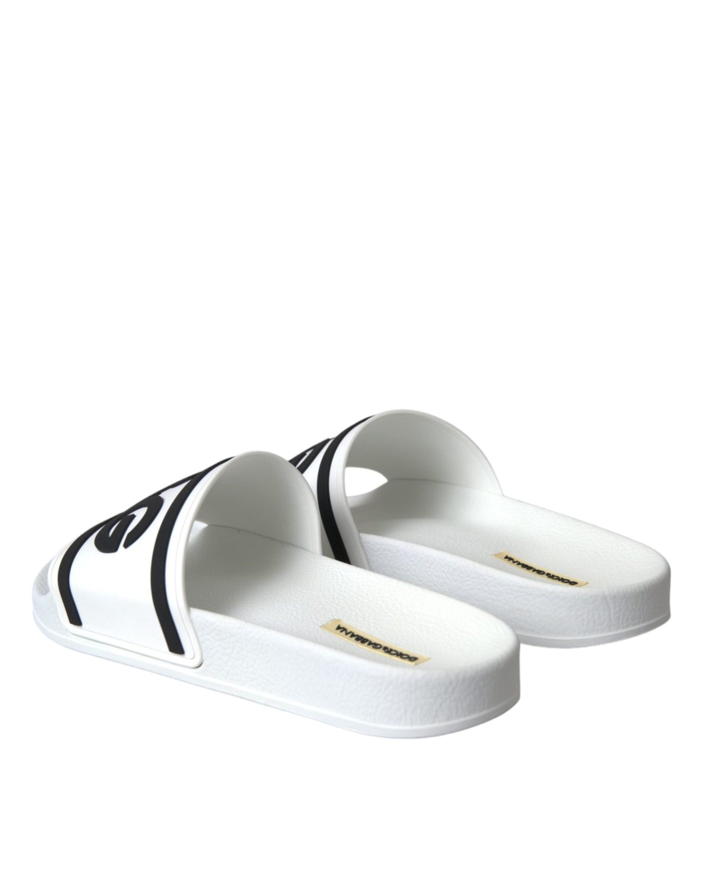 Dolce & Gabbana White Black Sandals Rubber Beachwear Shoes - EU41/US8