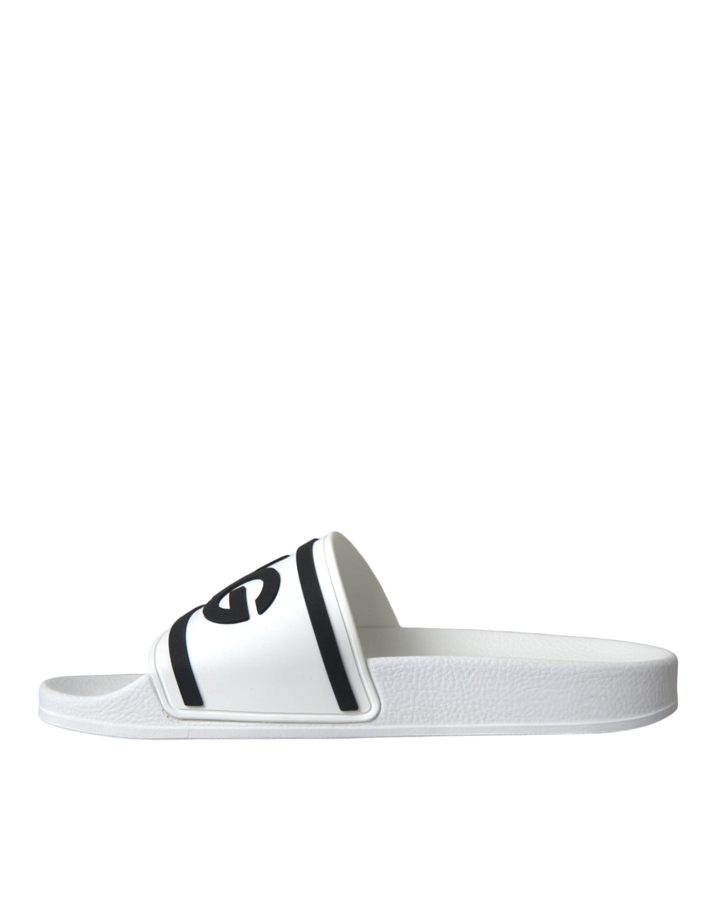 Dolce & Gabbana White Black Sandals Rubber Beachwear Shoes - EU41/US8