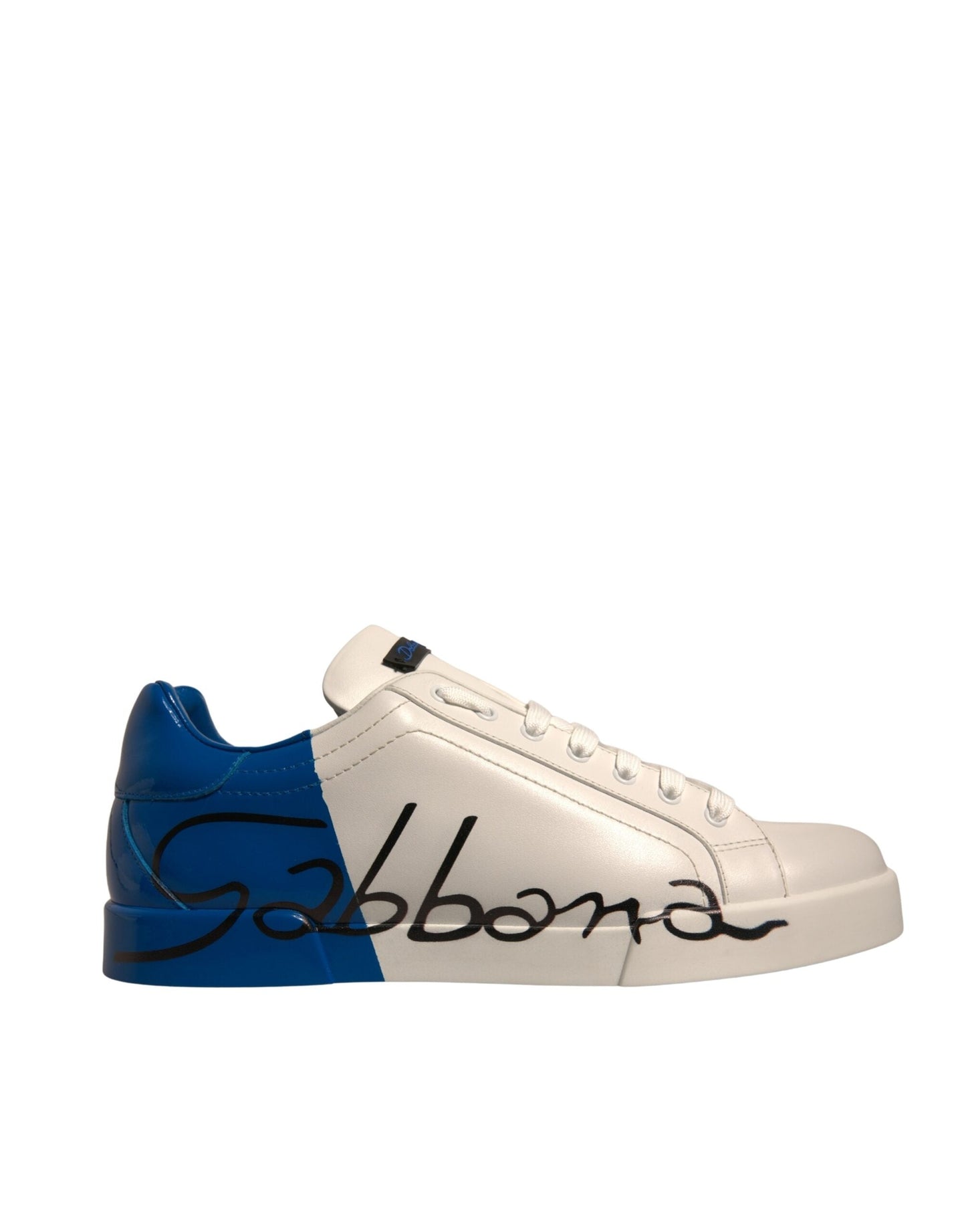 Dolce & Gabbana White Blue Logo Portofino Sneakers Shoes - EU44/US11