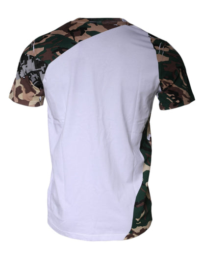 Dolce & Gabbana White Camouflage Stars Crew Neck T-shirt - IT48 | M