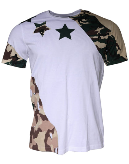 Dolce & Gabbana White Camouflage Stars Crew Neck T-shirt - IT48 | M