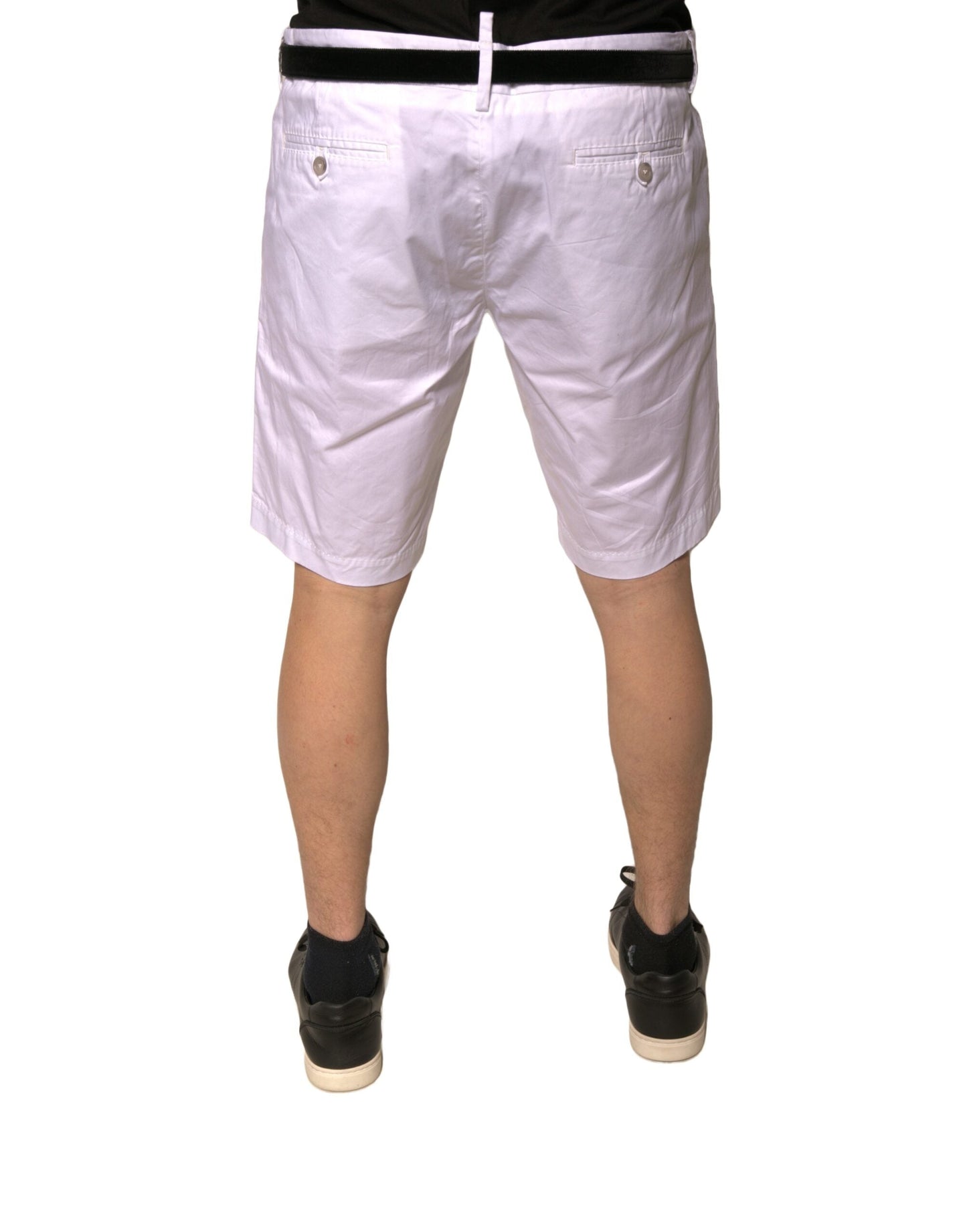 Dolce & Gabbana White Chinos Cotton Stretch Casual Shorts