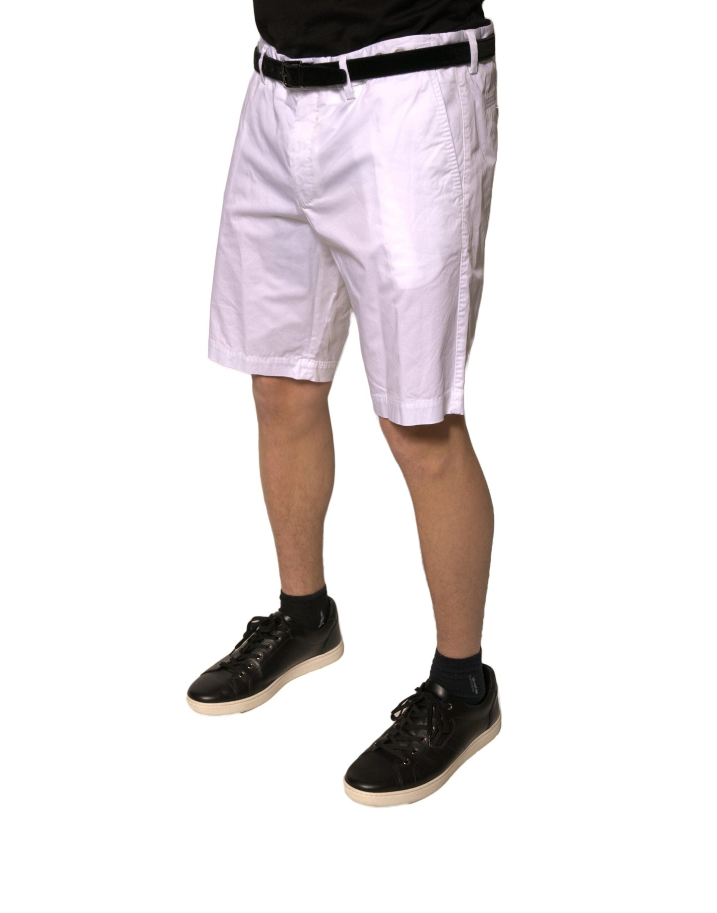 Dolce & Gabbana White Chinos Cotton Stretch Casual Shorts