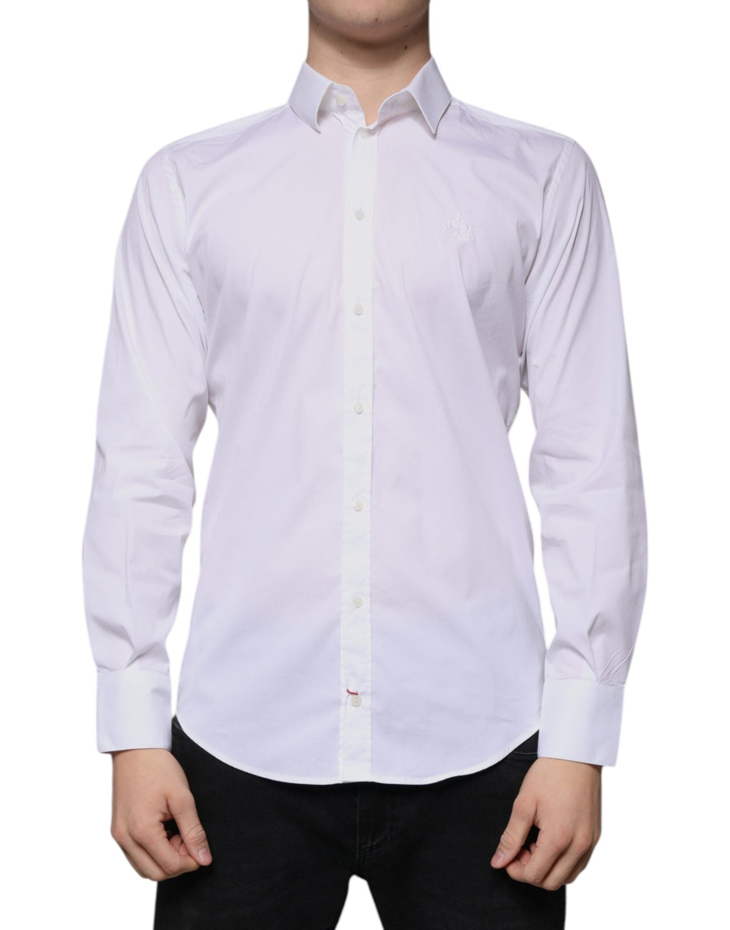 Dolce & Gabbana White Cotton Blend Men MARTINI Dress Shirt - IT39 | S