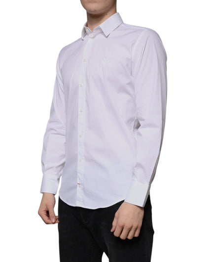 Dolce & Gabbana White Cotton Blend Men MARTINI Dress Shirt - IT39 | S