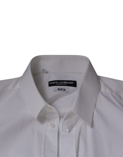 Dolce & Gabbana White Cotton Blend Men MARTINI Dress Shirt - IT39 | S