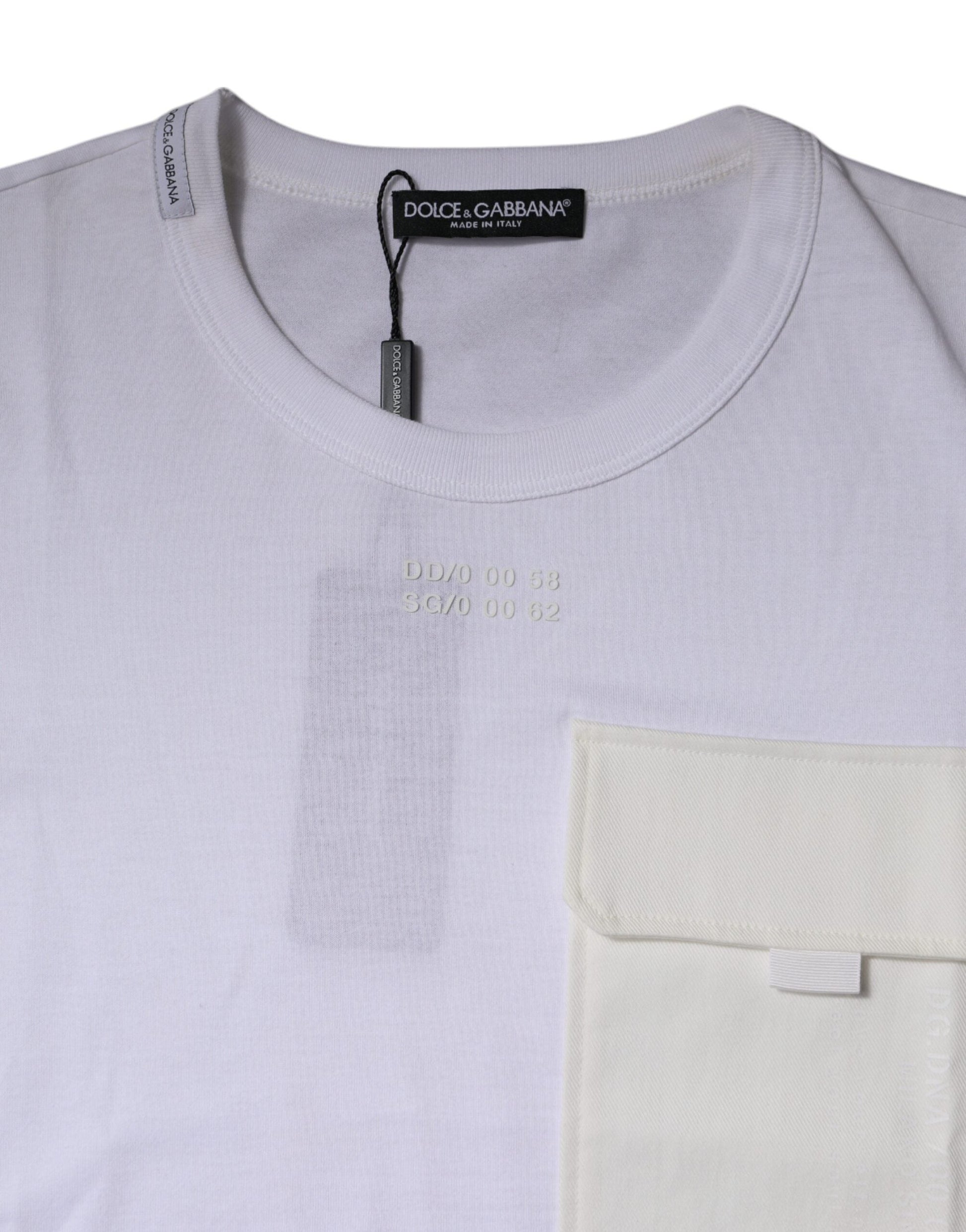 Dolce & Gabbana White Cotton Crew Neck Short Sleeves T-shirt - IT48 | M