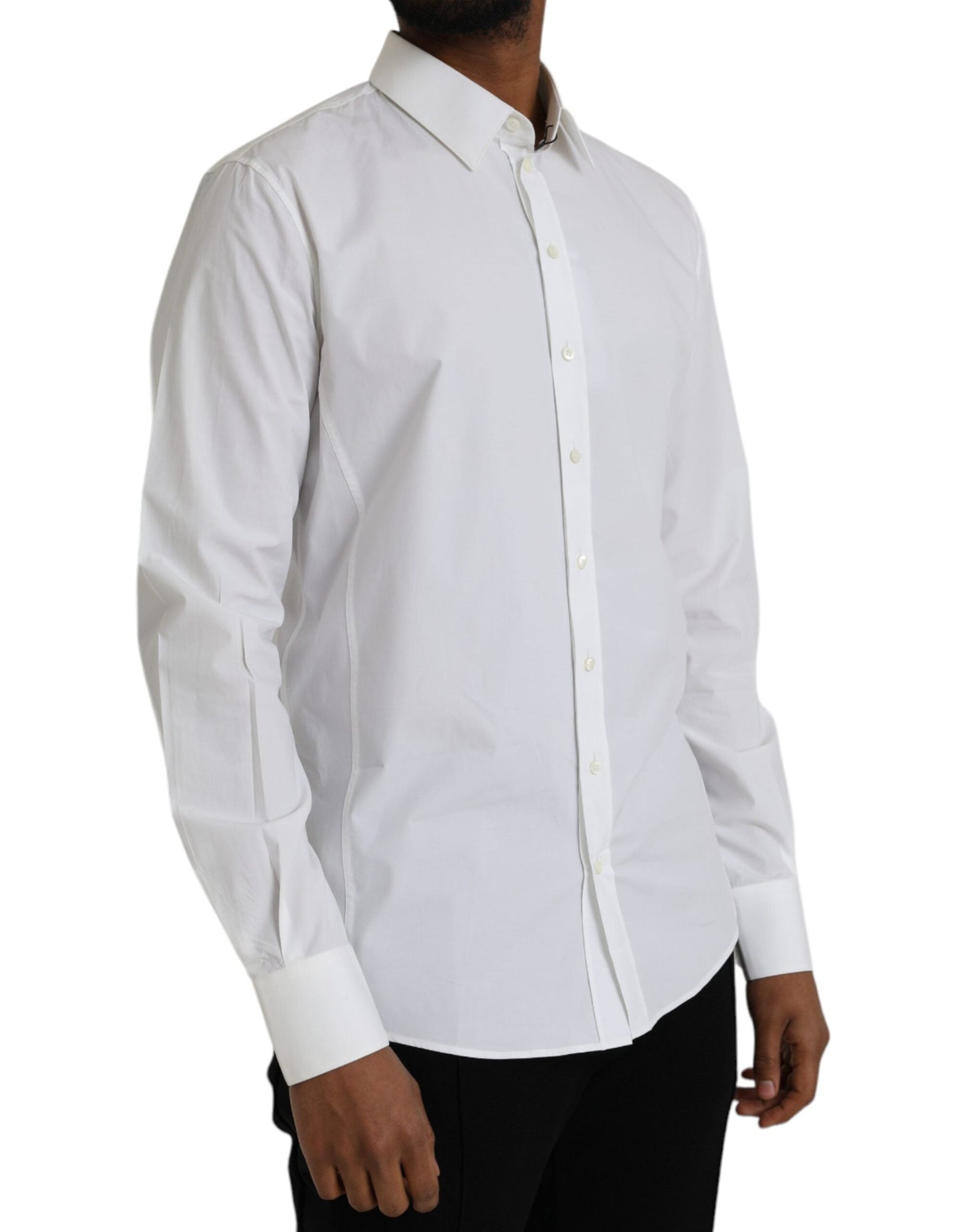 Dolce & Gabbana White Cotton Formal Dress Top SICILIA Shirt - IT42 | XL