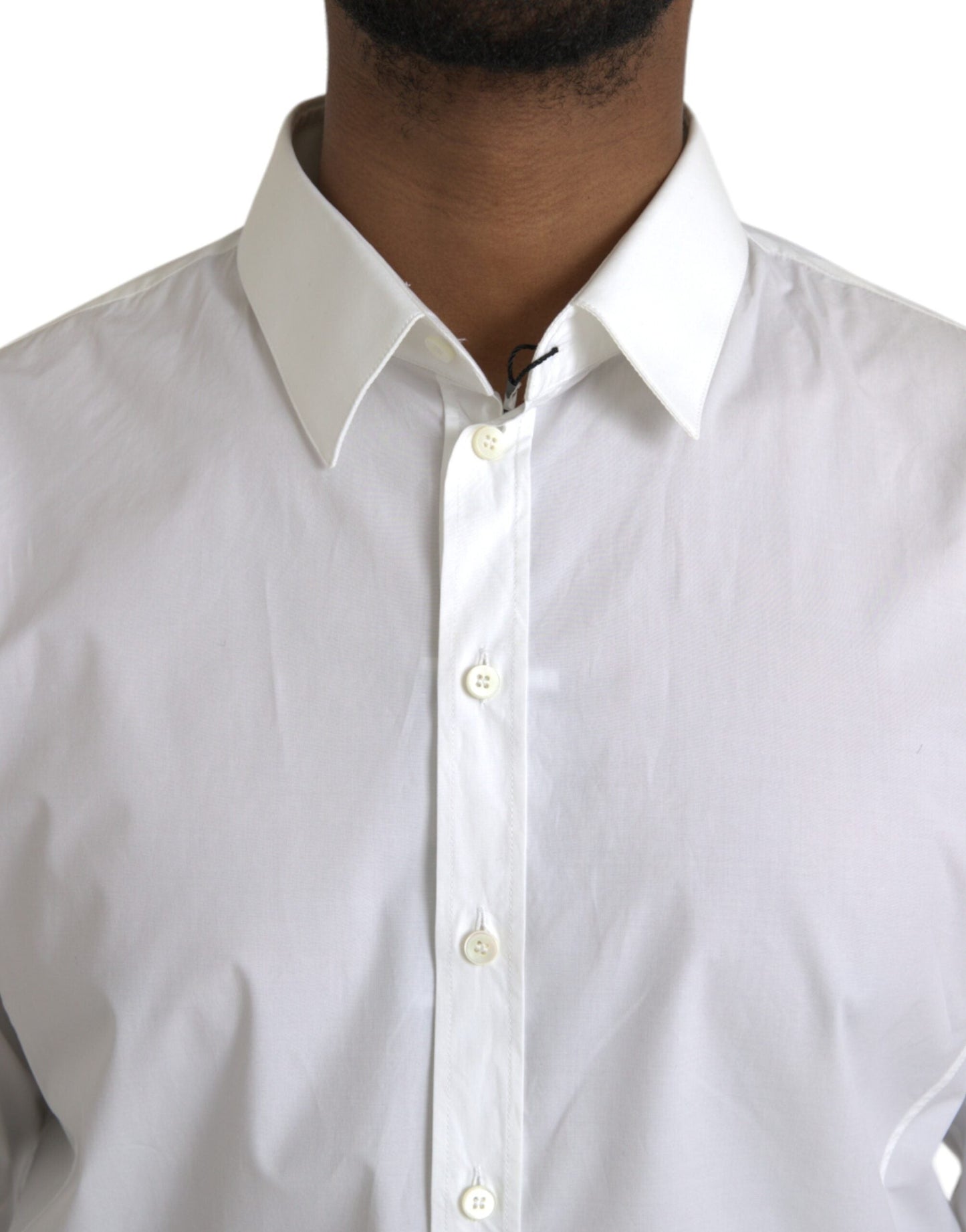 Dolce & Gabbana White Cotton Formal Dress Top SICILIA Shirt - IT42 | XL