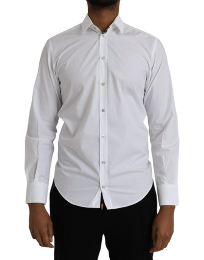 Dolce & Gabbana White Cotton Long Sleeve Dress MARTINI Shirt - IT37 | XS