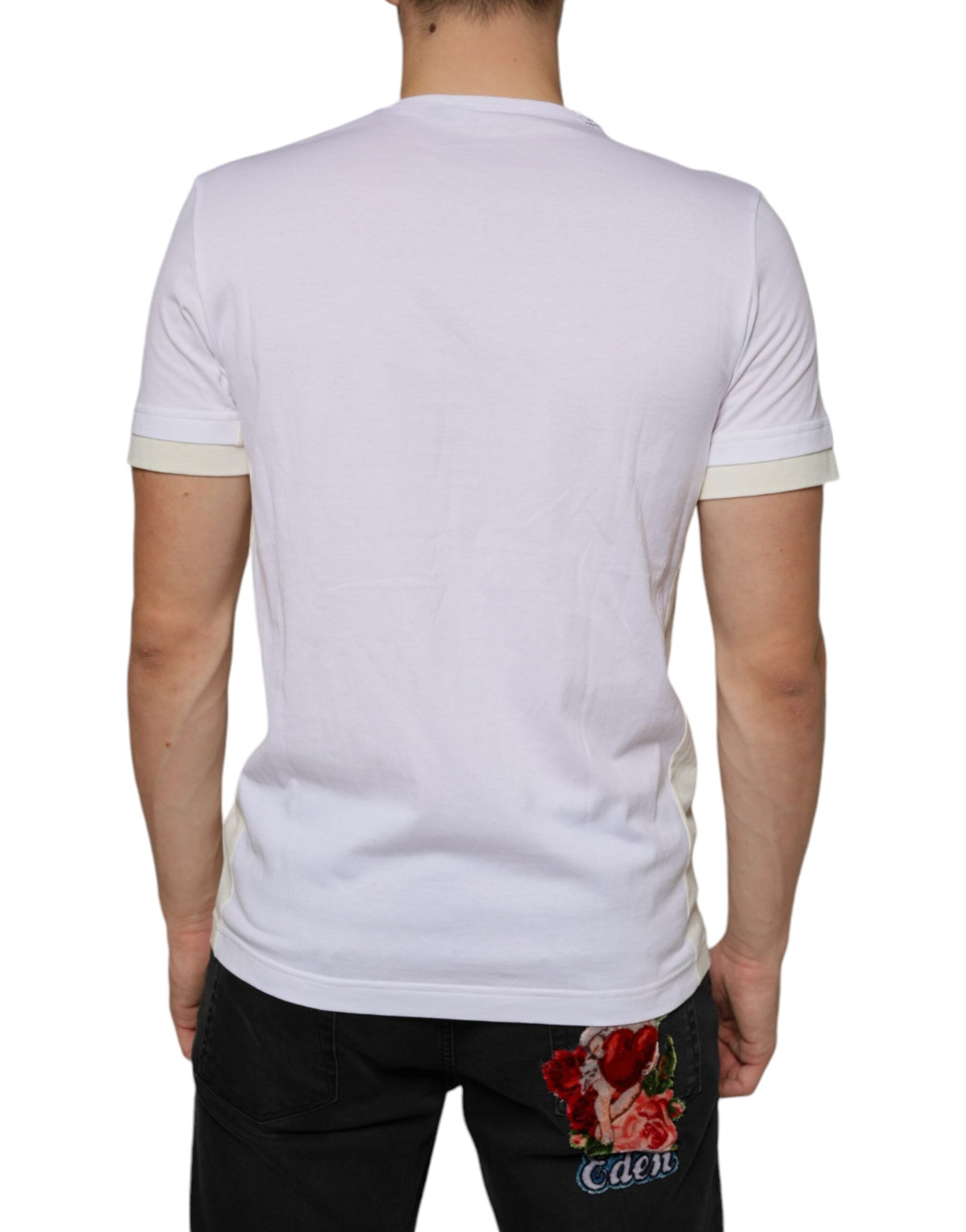 Dolce & Gabbana White Cotton Pocket Short Sleeves T-shirt - IT48 | M