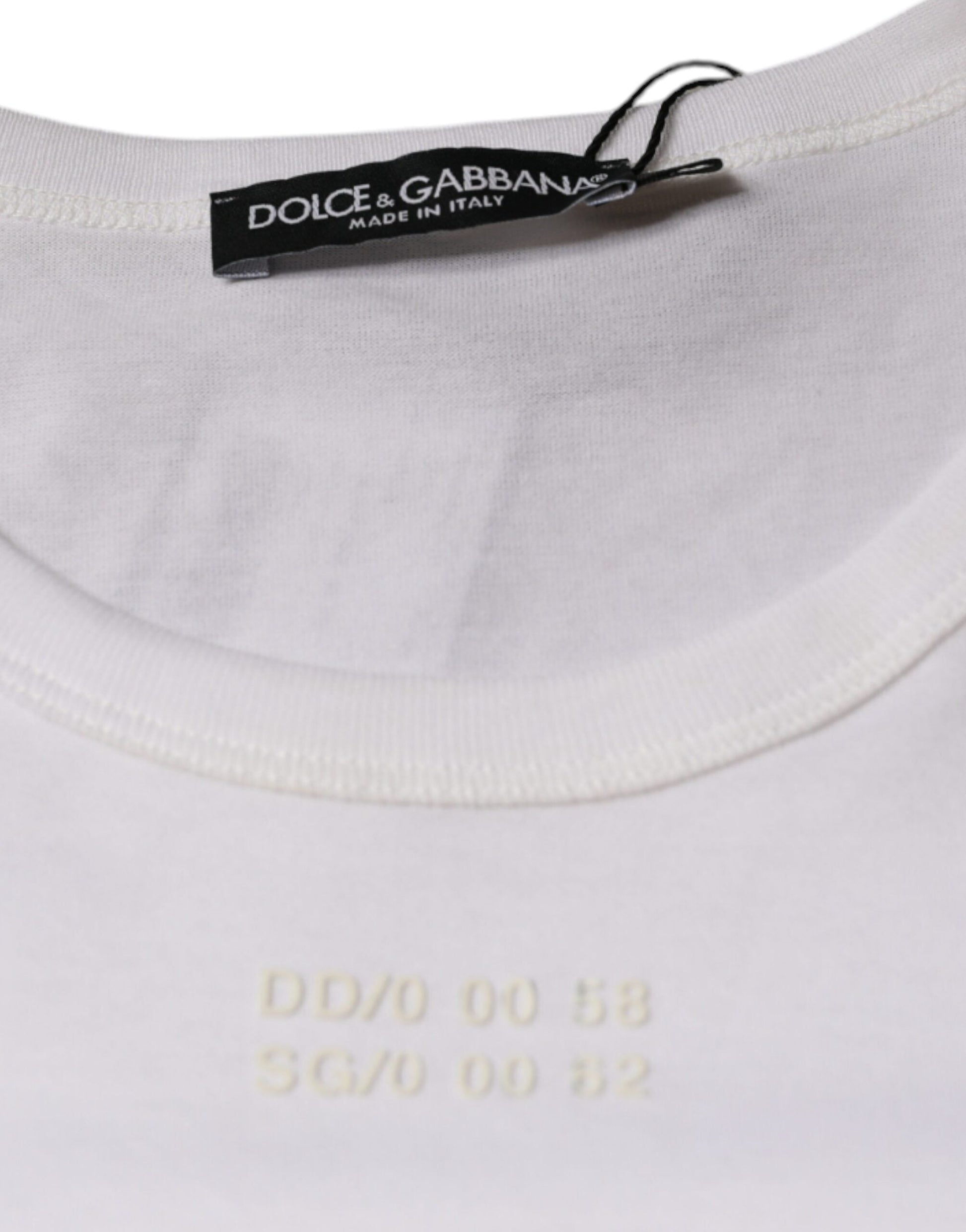 Dolce & Gabbana White Cotton Pocket Short Sleeves T-shirt - IT48 | M