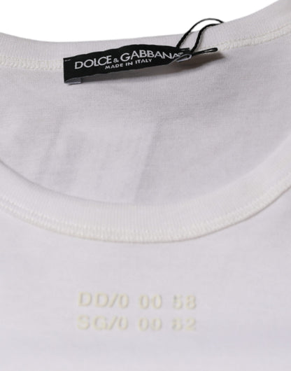 Dolce & Gabbana White Cotton Pocket Short Sleeves T-shirt - IT48 | M