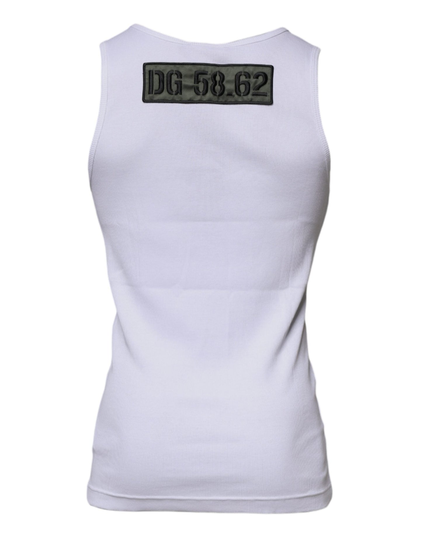 Dolce & Gabbana White Cotton Round Neck Sleeveless T-shirt - IT48 | M