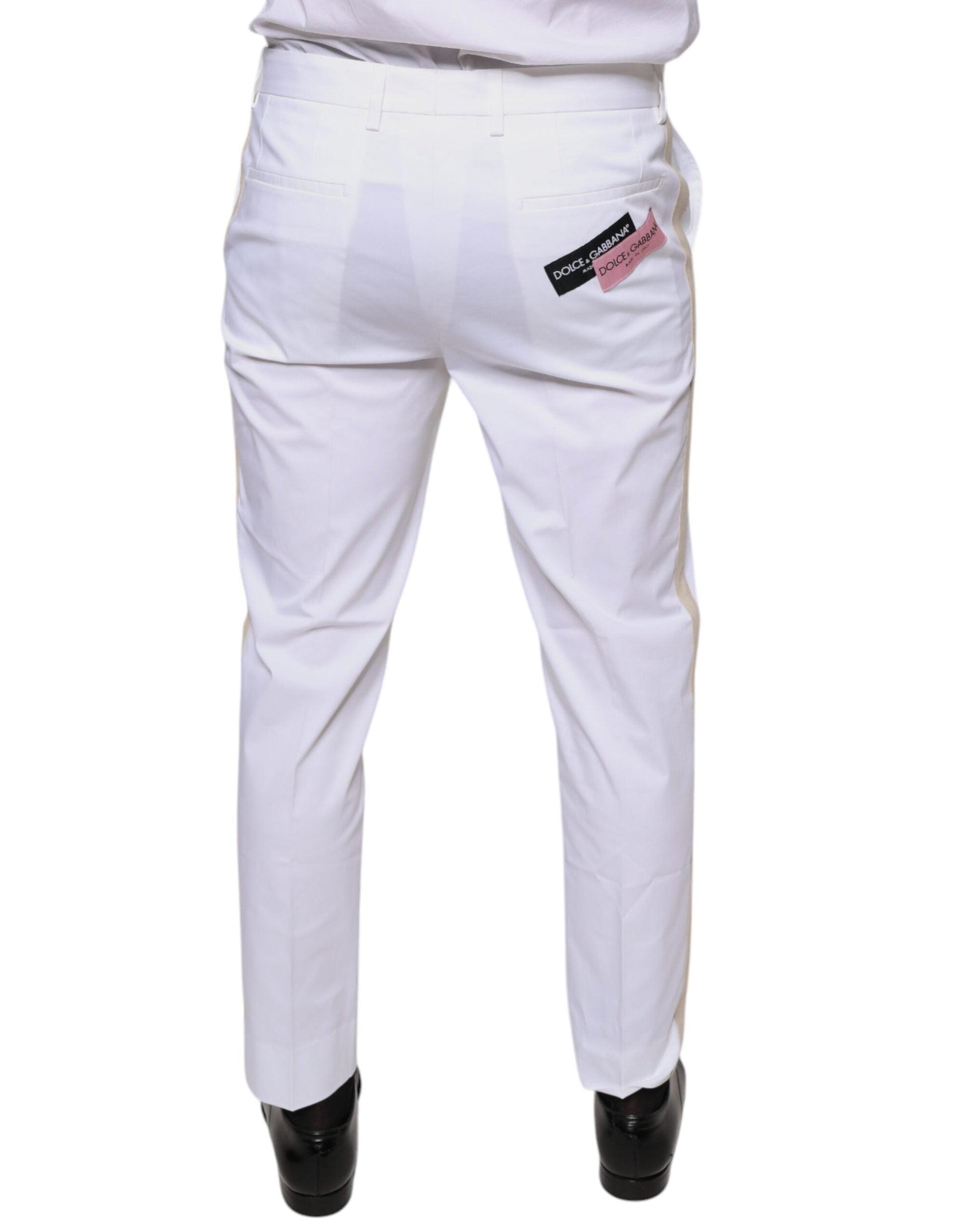 Dolce & Gabbana White Cotton Skinny Dress Pants - IT48 | M