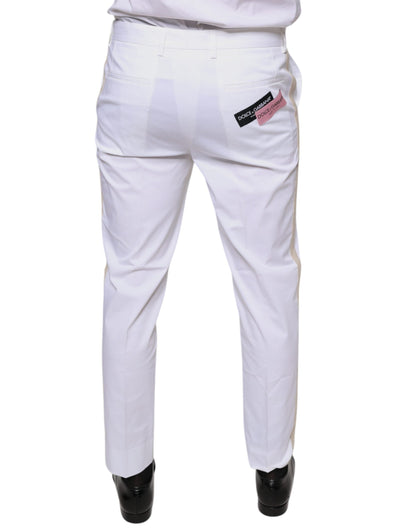 Dolce & Gabbana White Cotton Skinny Dress Pants - IT48 | M