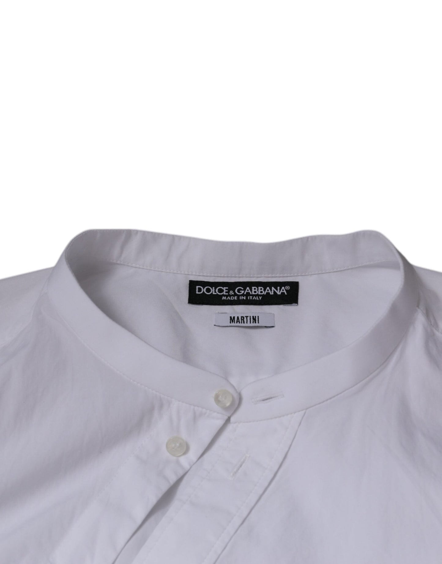 Dolce & Gabbana White Cotton Slim Fit MARTINI Dress Shirt - IT40 | M