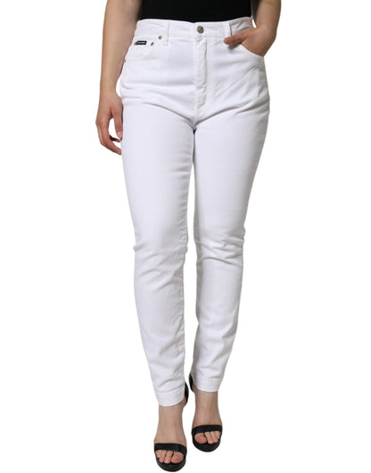 Dolce & Gabbana White Cotton Stretch AUDREY Skinny Jeans - IT46|XL