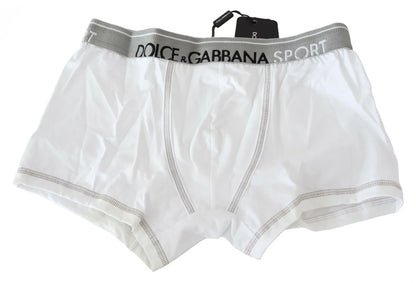 Dolce & Gabbana White Cotton Stretch Regular Boxer Underwear - IT3 | XS