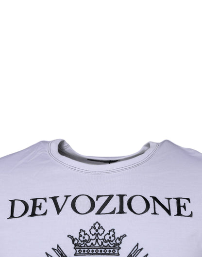 Dolce & Gabbana White Devozione Crew Neck Short Sleeve T-shirt - IT50 | L