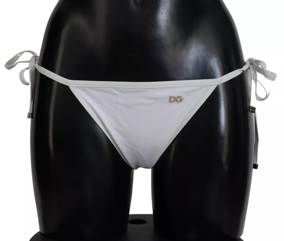 Dolce & Gabbana White DG Logo Beachwear Swimwear Bikini Bottom - IT3 | M