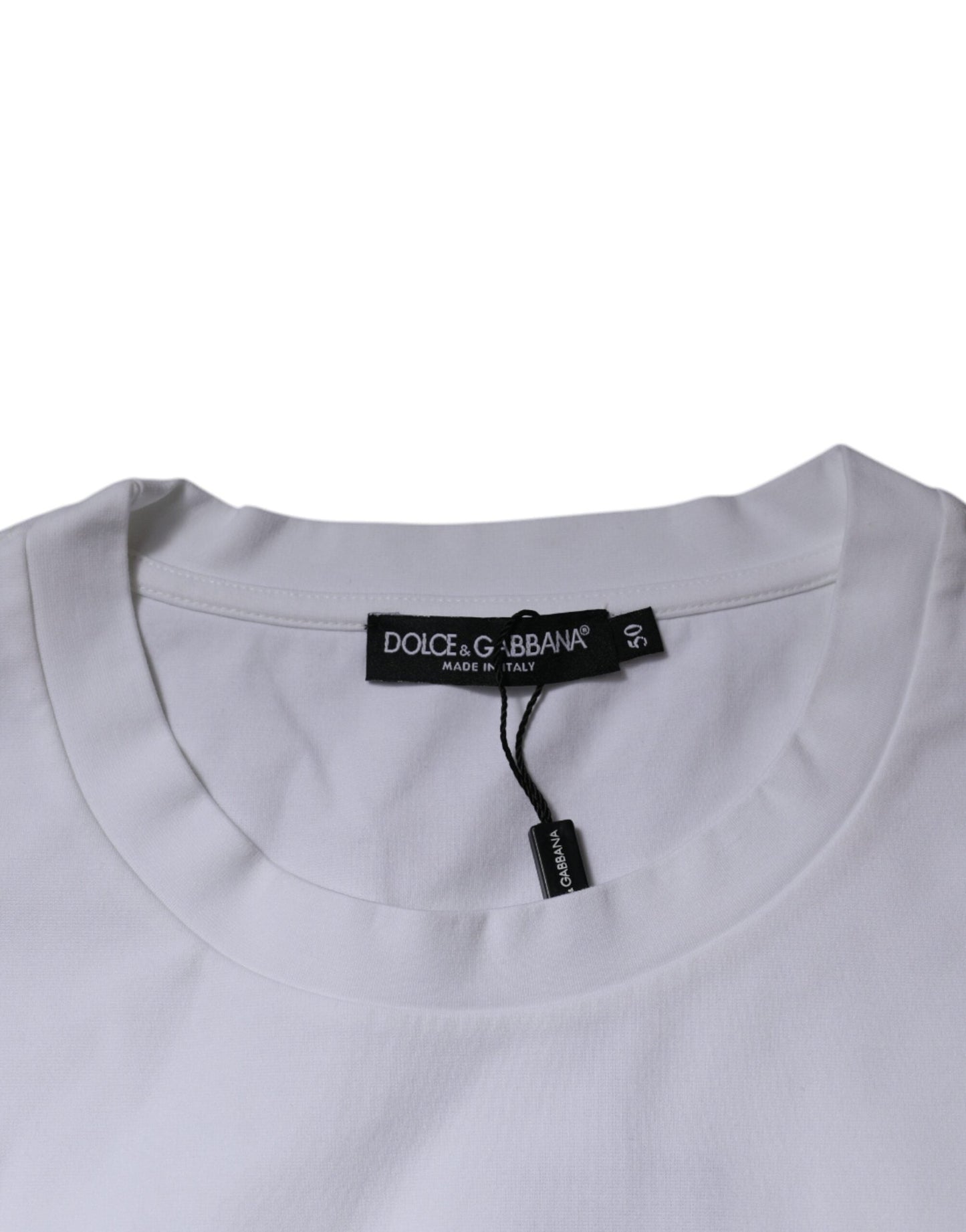 Dolce & Gabbana White DG Logo Cotton Crew Neck T-shirt - IT50 | L