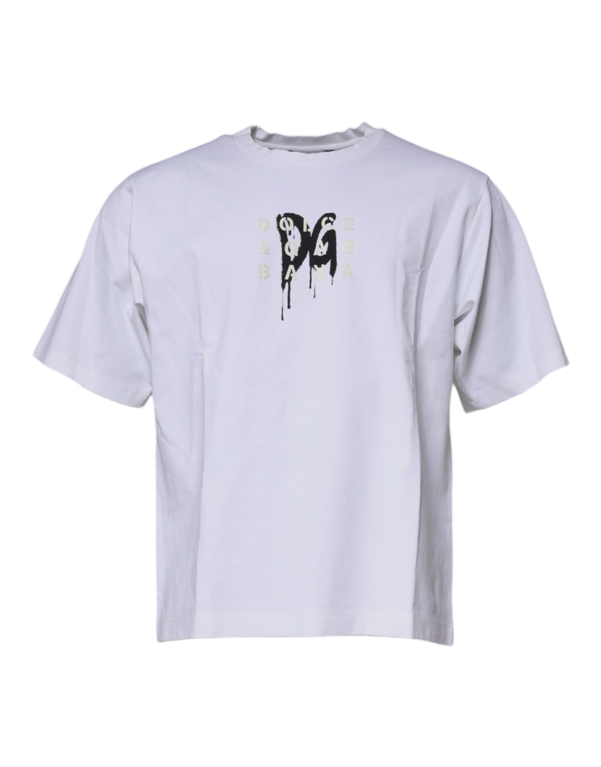 Dolce & Gabbana White DG Logo Cotton Crew Neck T-shirt - IT50 | L