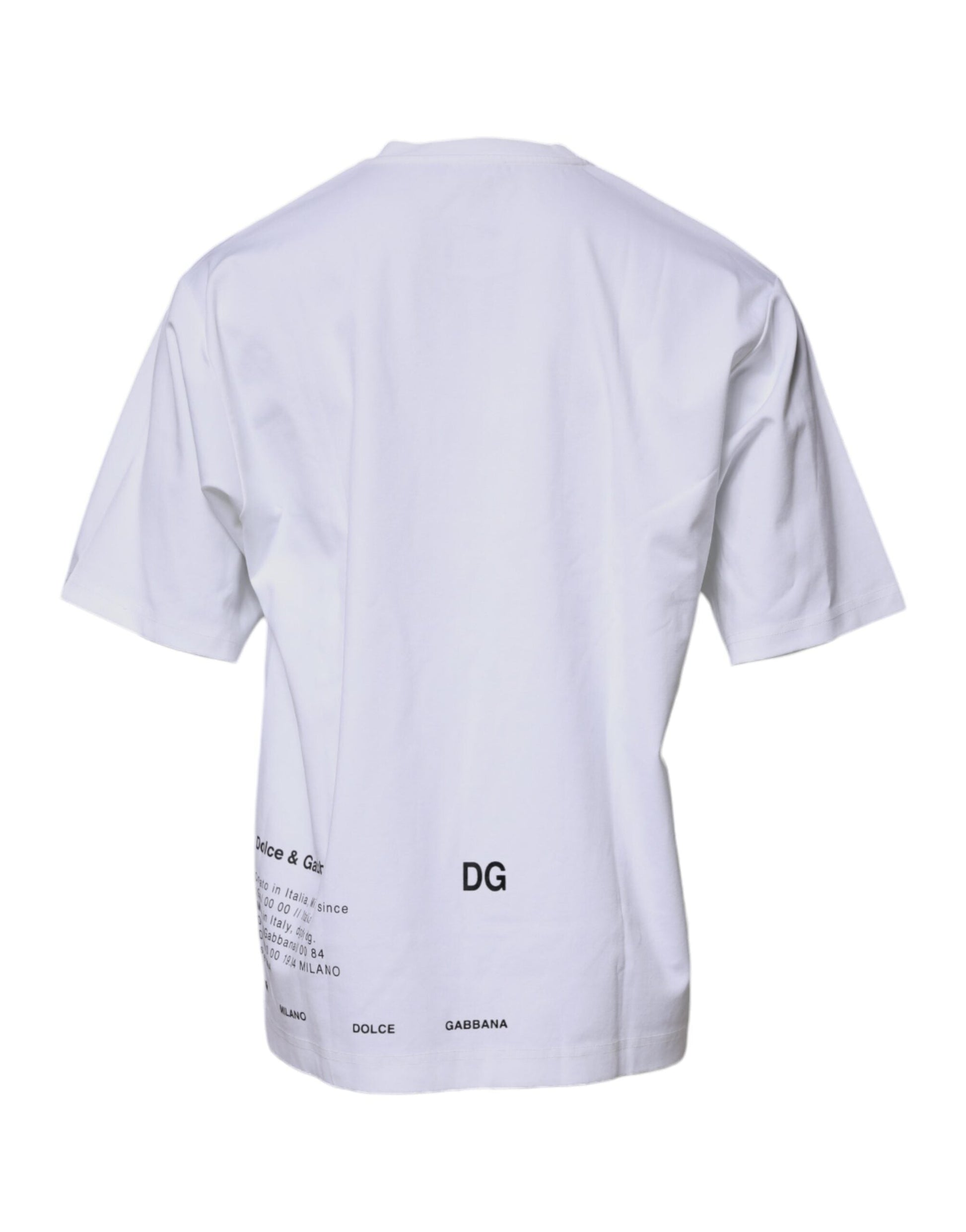 Dolce & Gabbana White DG Logo Cotton Crew Neck T-shirt - IT50 | L