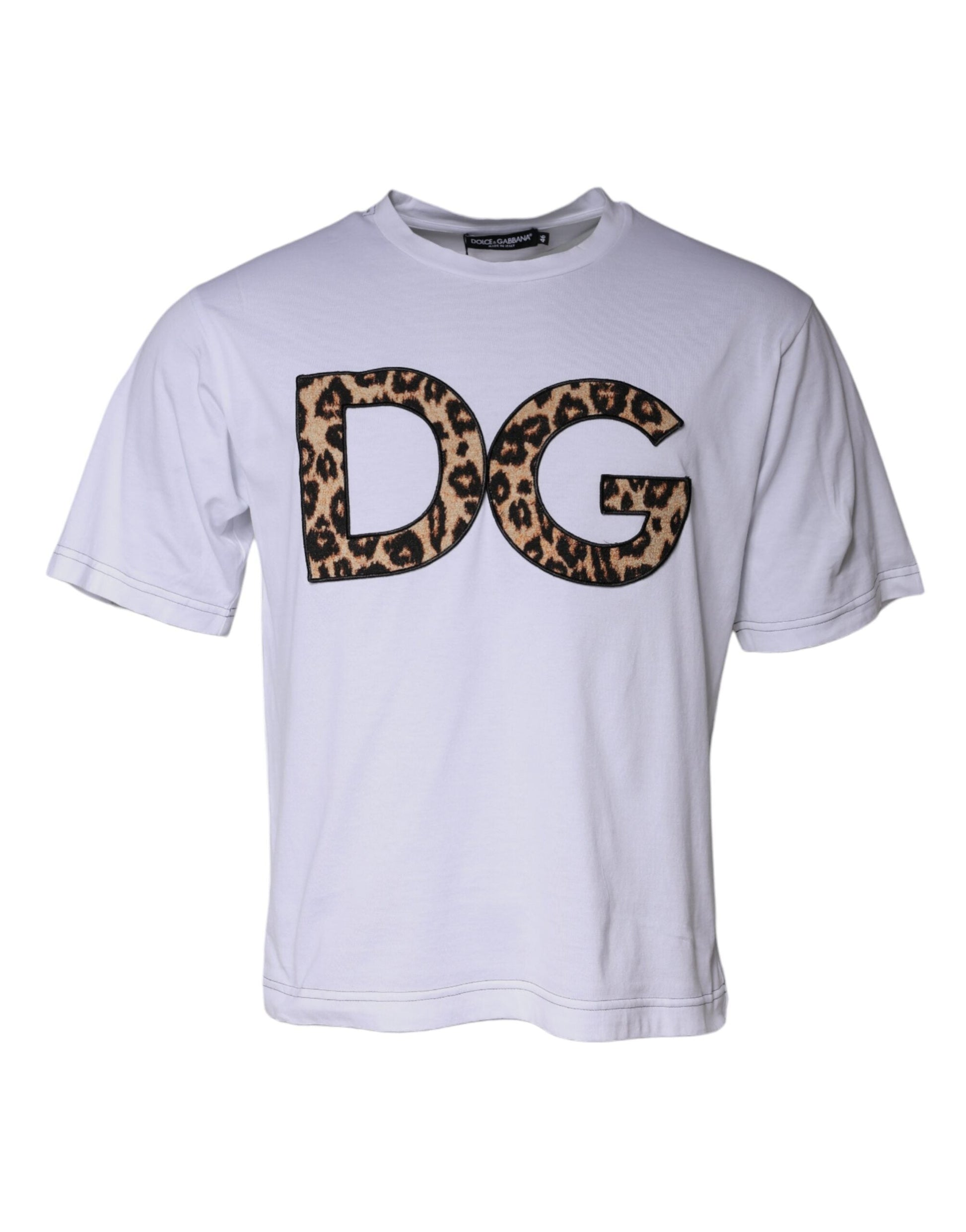 Dolce & Gabbana White DG Logo Cotton Shorts Sleeves T-shirt - IT46 | S