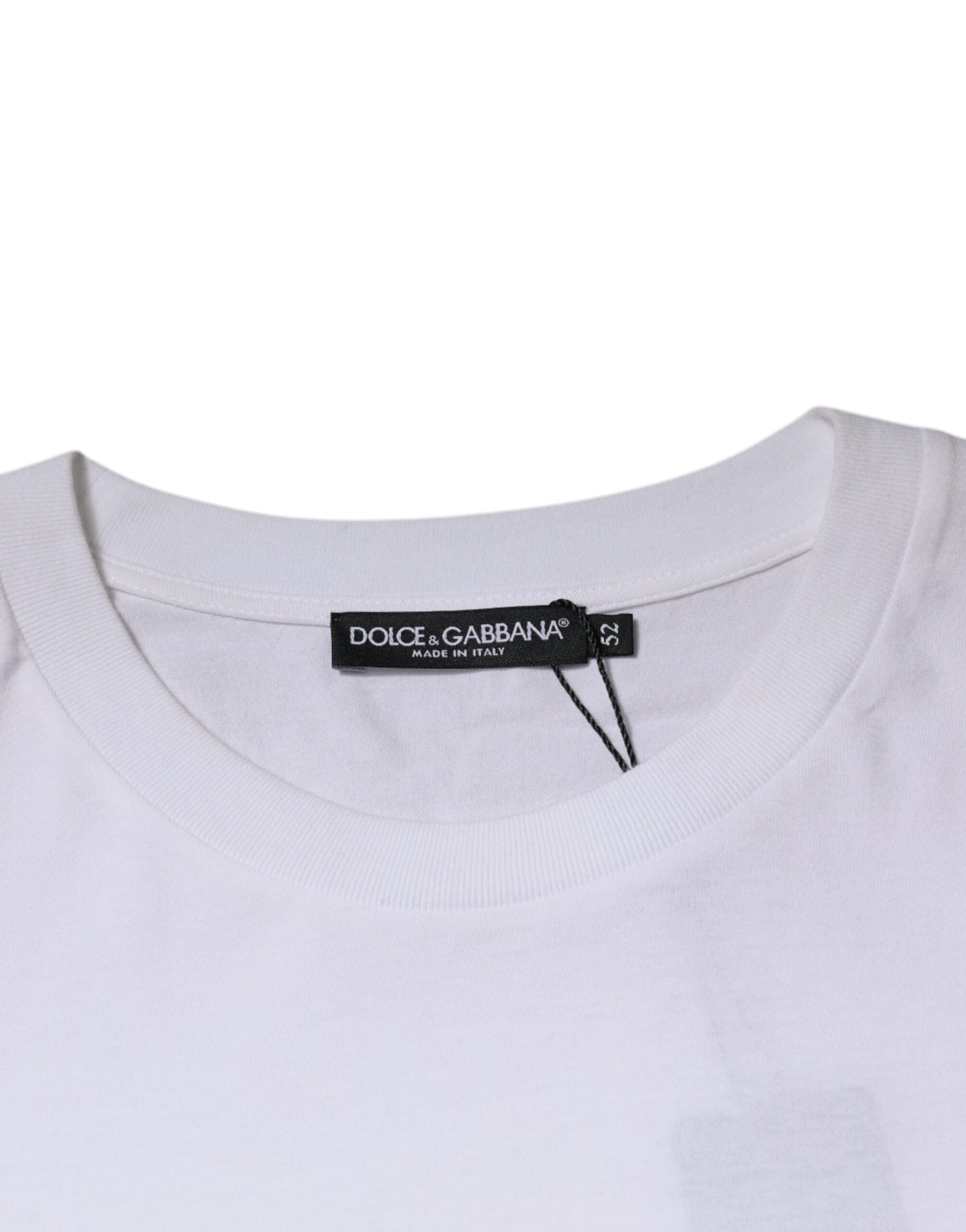 Dolce & Gabbana White DG Milano Cotton Crew Neck T-shirt - IT52 | XL