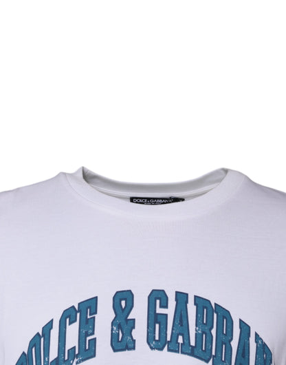 Dolce & Gabbana White DG Milano Cotton Crew Neck T-shirt - IT52 | XL