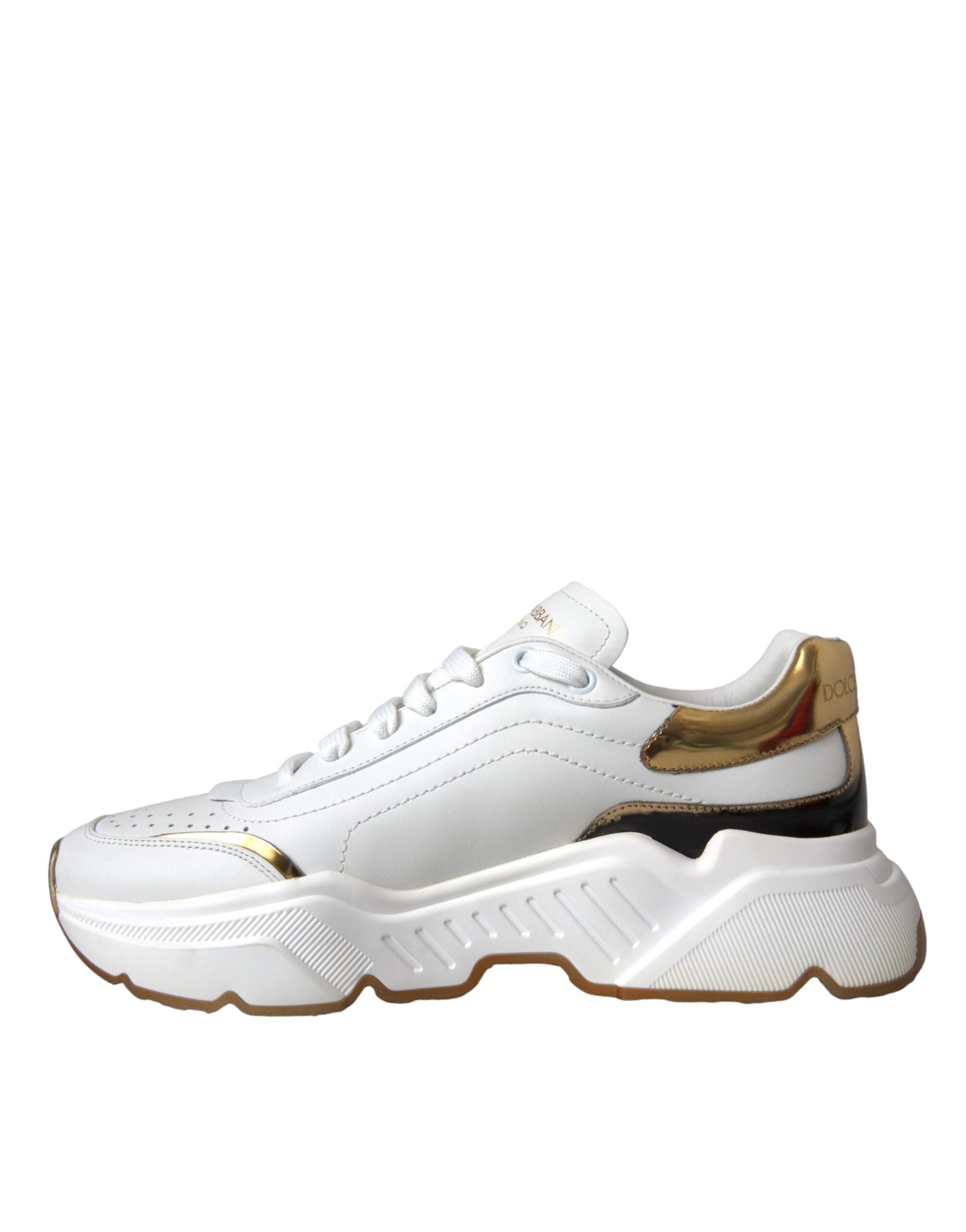 Dolce & Gabbana White Gold DAYMASTER Leather Sneakers Shoes - EU40/US9.5