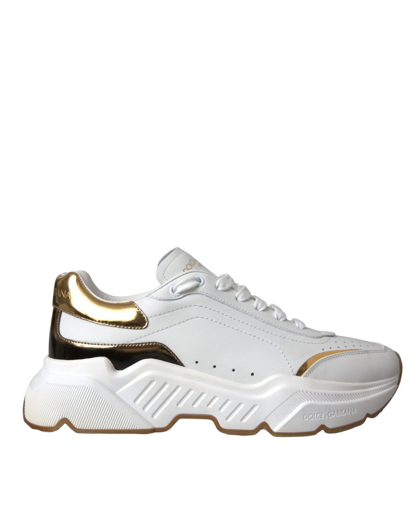 Dolce & Gabbana White Gold DAYMASTER Leather Sneakers Shoes - EU40/US9.5