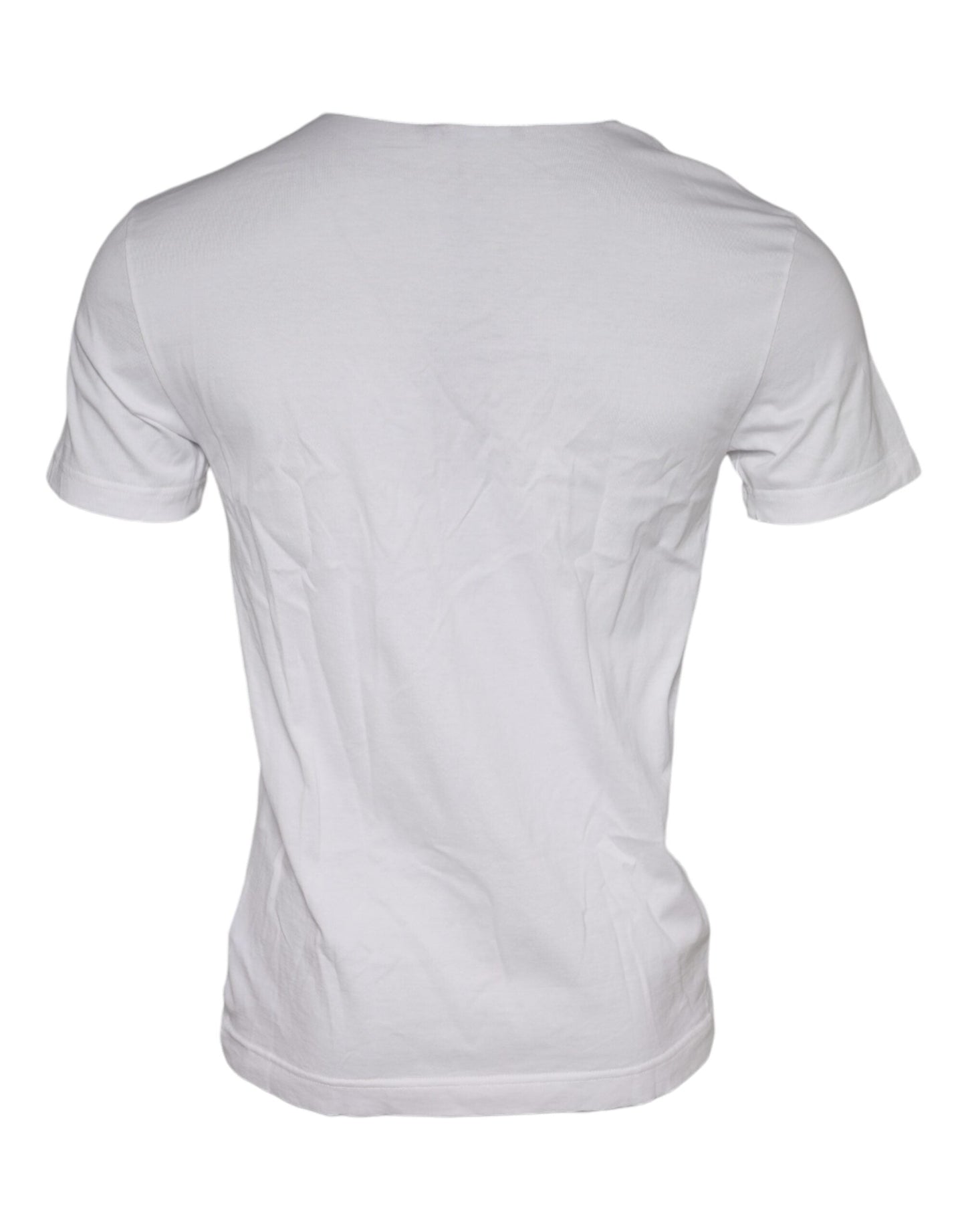 Dolce & Gabbana White Graphic Print Cotton Crew Neck T-shirt - IT46 | S