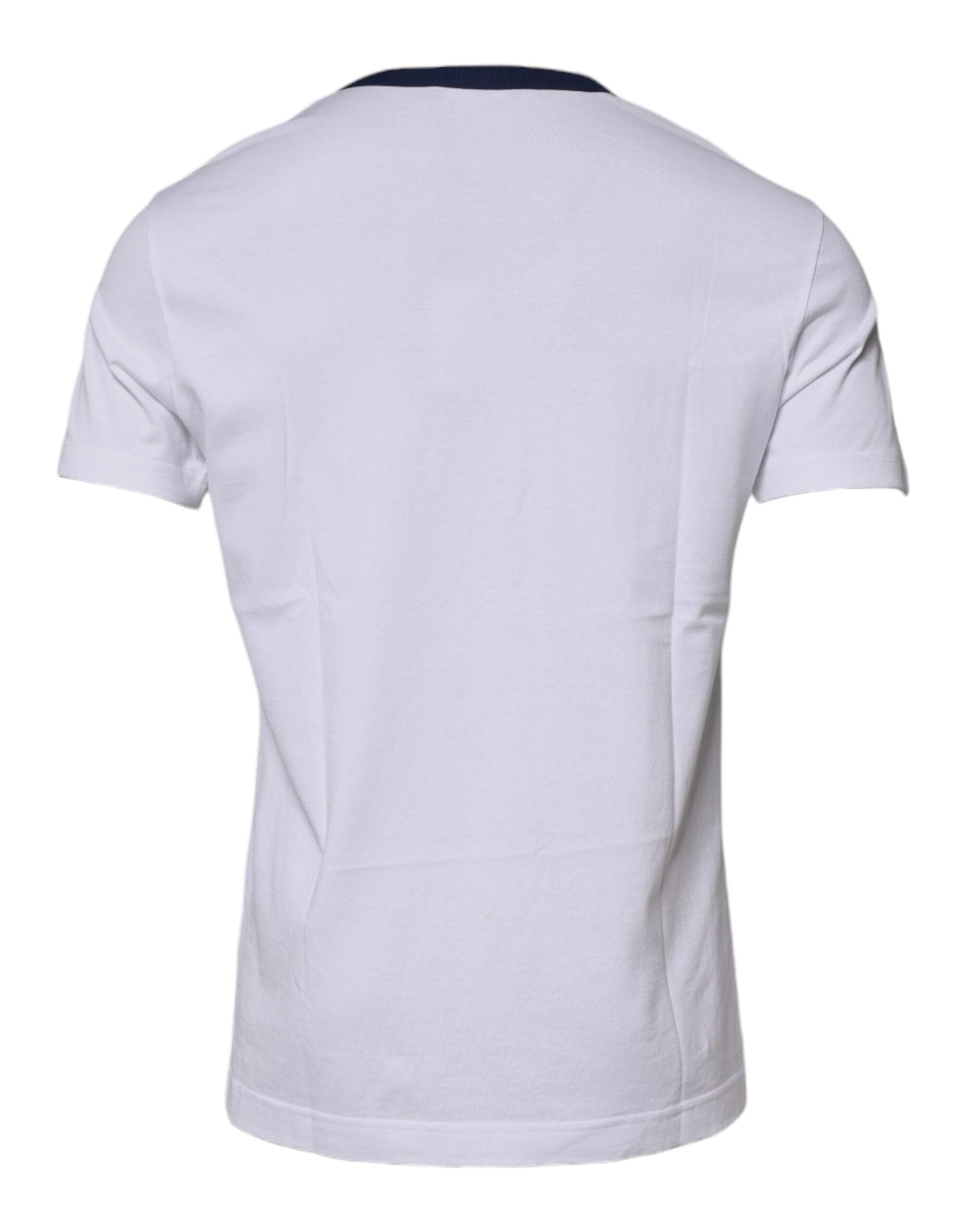 Dolce & Gabbana White Graphic Print Cotton Crew Neck T-shirt - IT48 | M