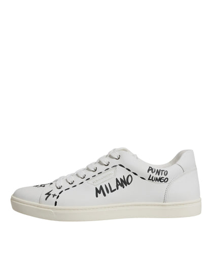 Dolce & Gabbana White Leather Milano Low Top Sneakers Shoes - EU39/US6