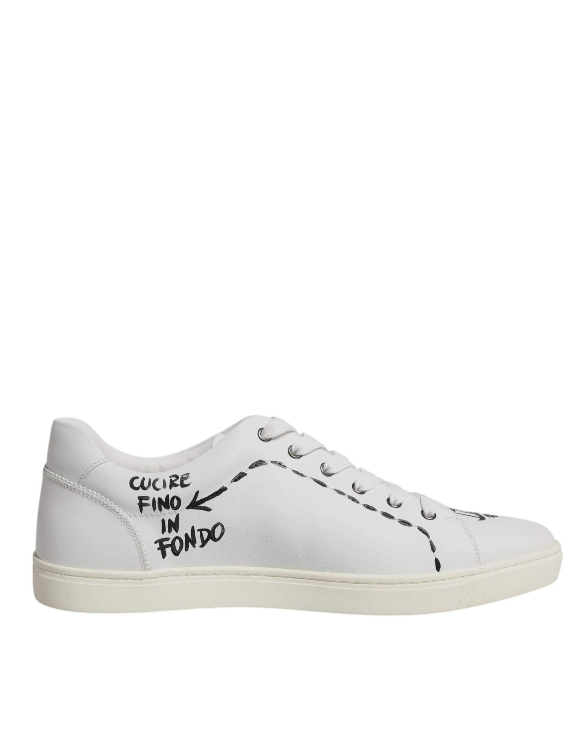 Dolce & Gabbana White Leather Milano Low Top Sneakers Shoes - EU39/US6