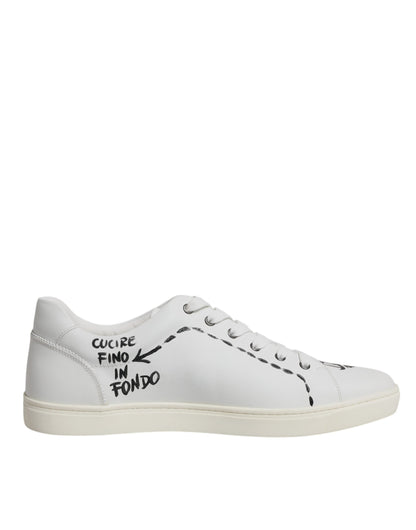 Dolce & Gabbana White Leather Milano Low Top Sneakers Shoes - EU39/US6