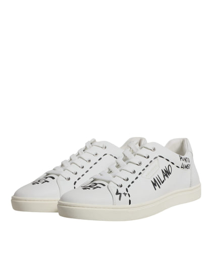 Dolce & Gabbana White Leather Milano Low Top Sneakers Shoes - EU39/US6