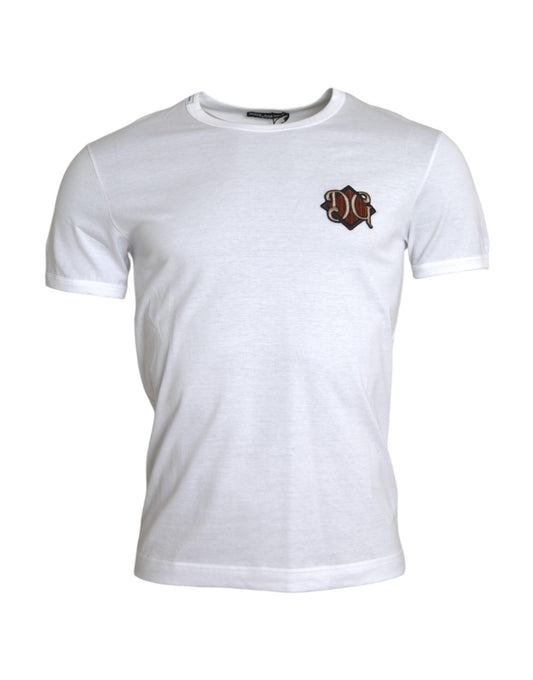 Dolce & Gabbana White Logo Embroidery Short Sleeve T-shirt - IT44 | XS