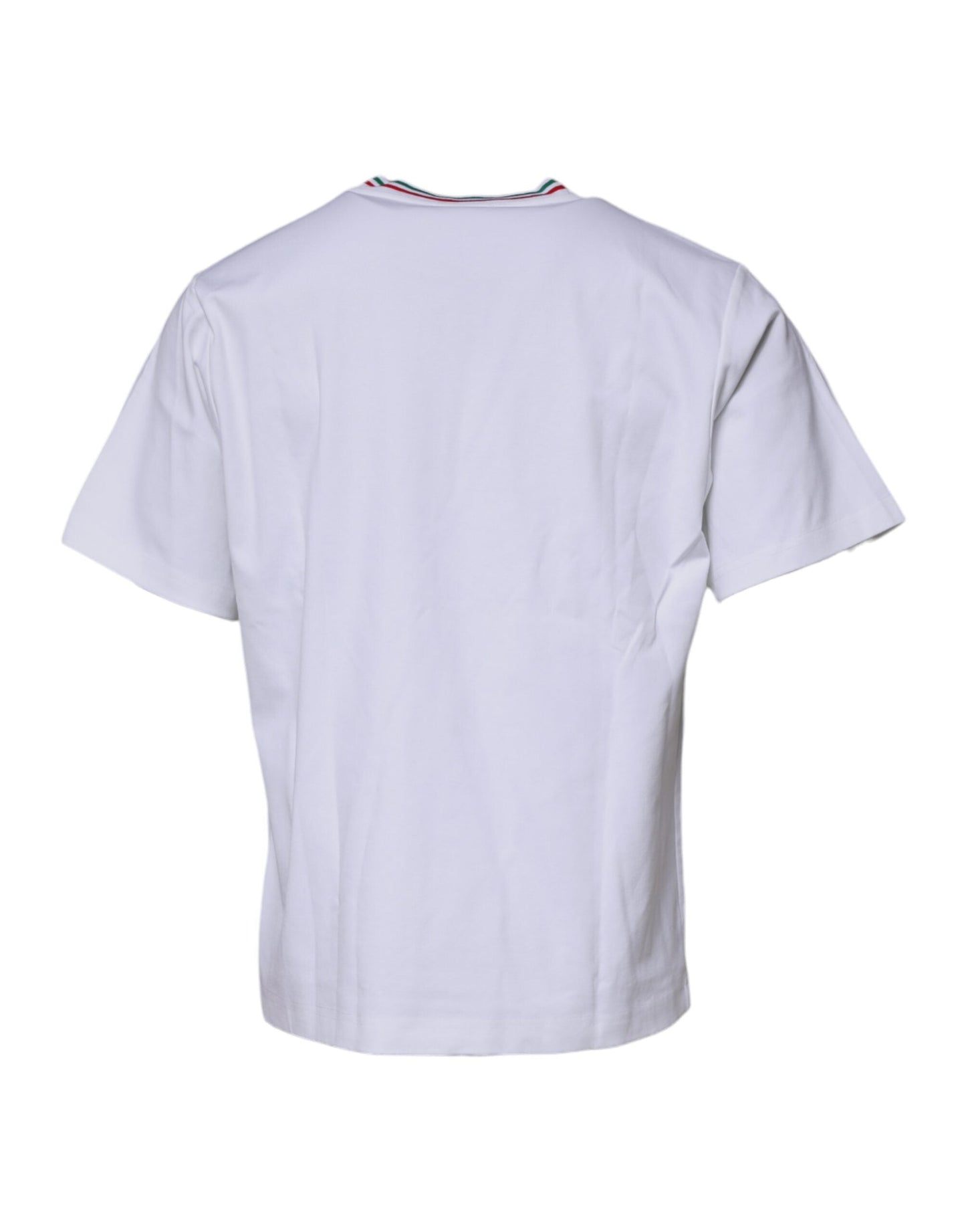 Dolce & Gabbana White Logo Print Cotton Crew Neck T-shirt - IT48 | M