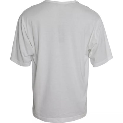 Dolce & Gabbana White Logo Round Neck Short Sleeves T-shirt - IT50 | L