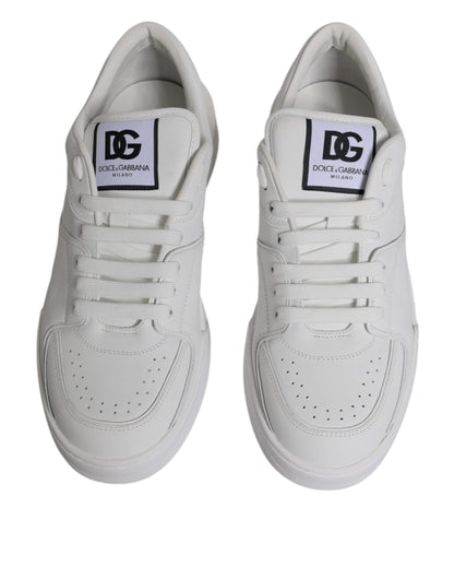 Dolce & Gabbana White Miami Leather Low Top Sneakers Shoes - EU45/US12