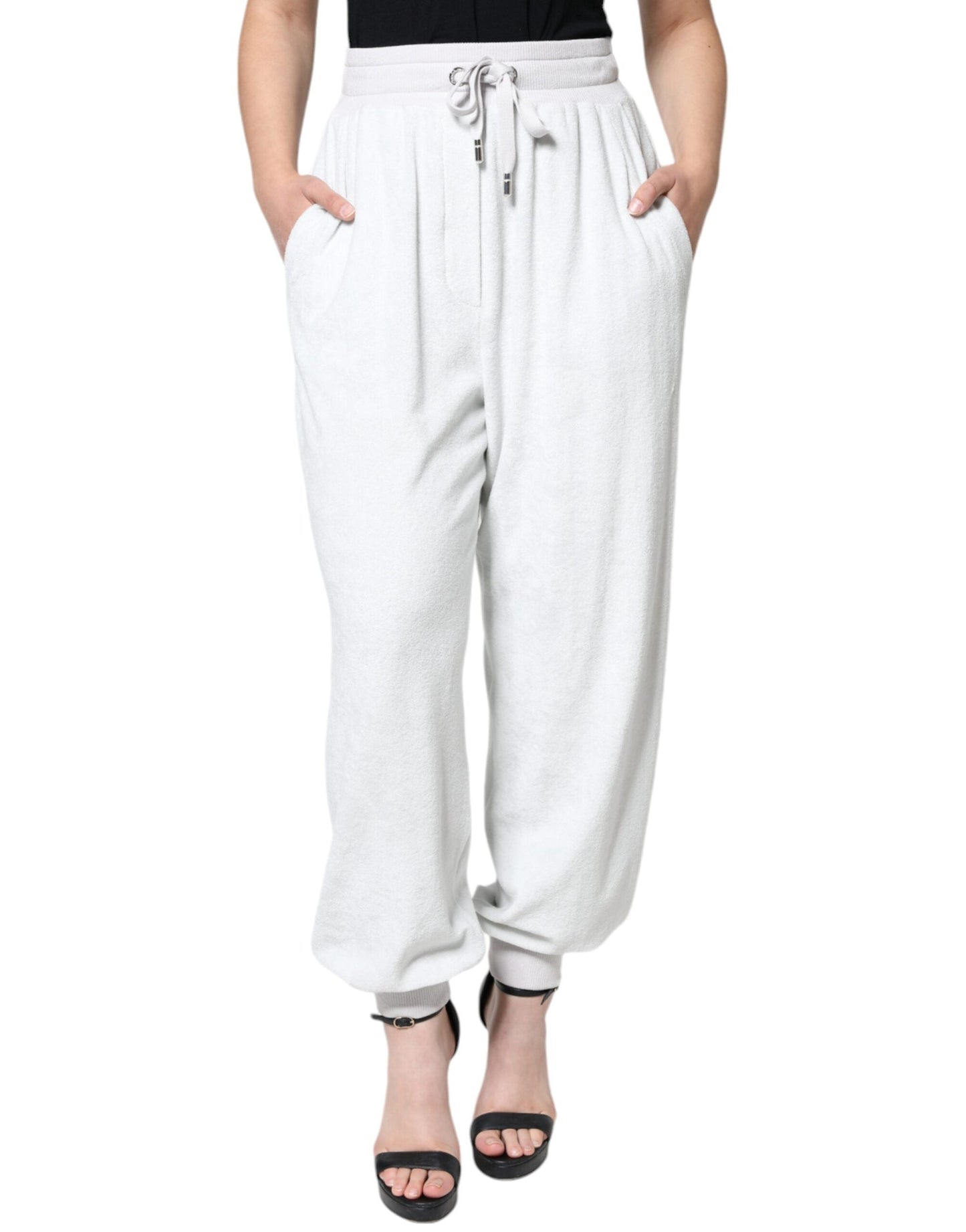 Dolce & Gabbana White Nylon Jogger Sweatpants Pants - IT40|S