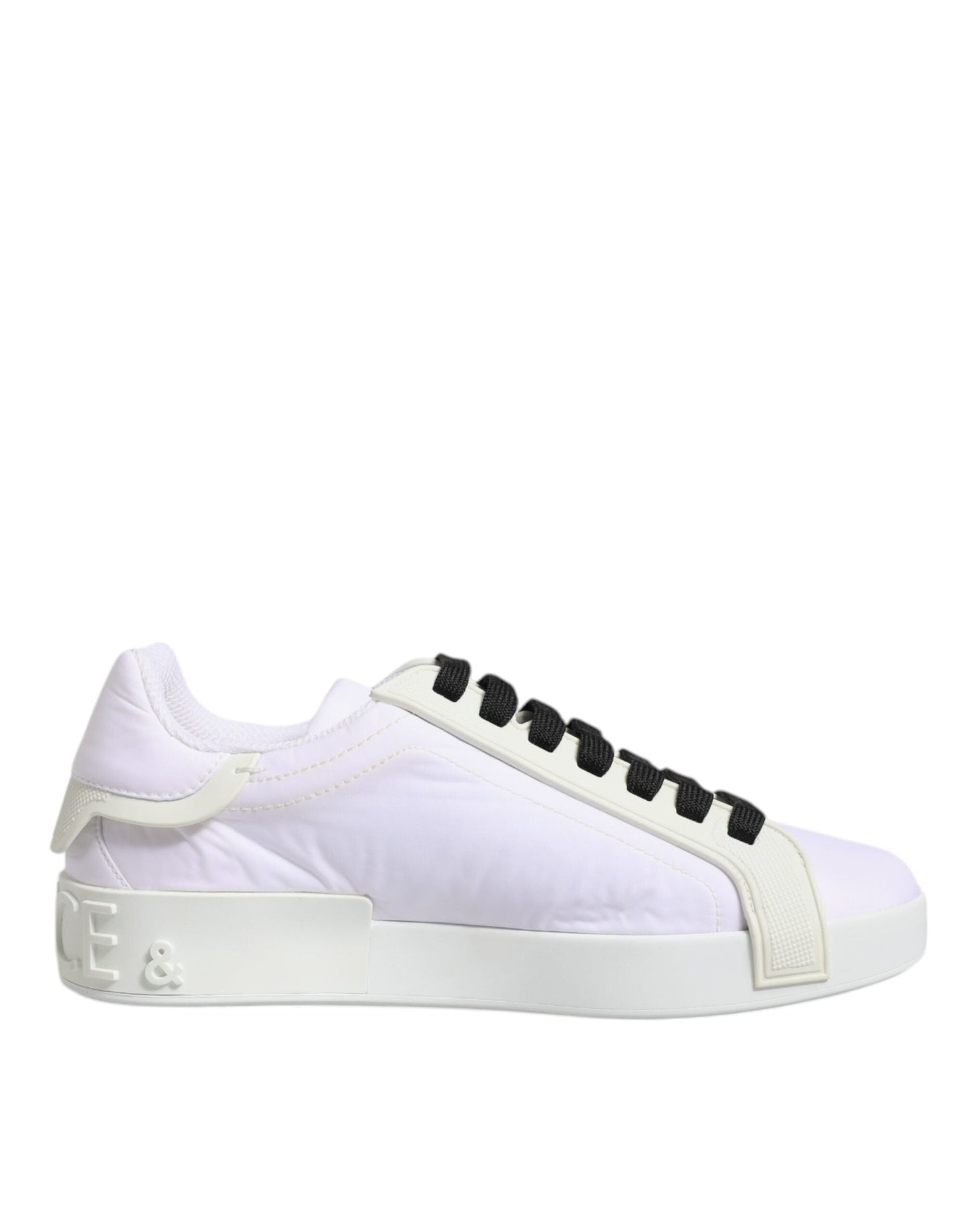 Dolce & Gabbana White Nylon Leather Low Top Sneakers Shoes - EU39/US6